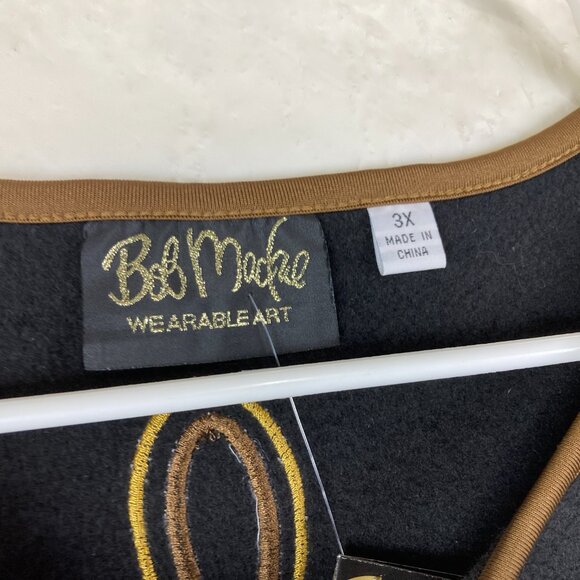NWT Bob Mackie Women Plus 3X Wearable Art Embroidered Cardigan Sweater Zip Front - Picture 5 of 8